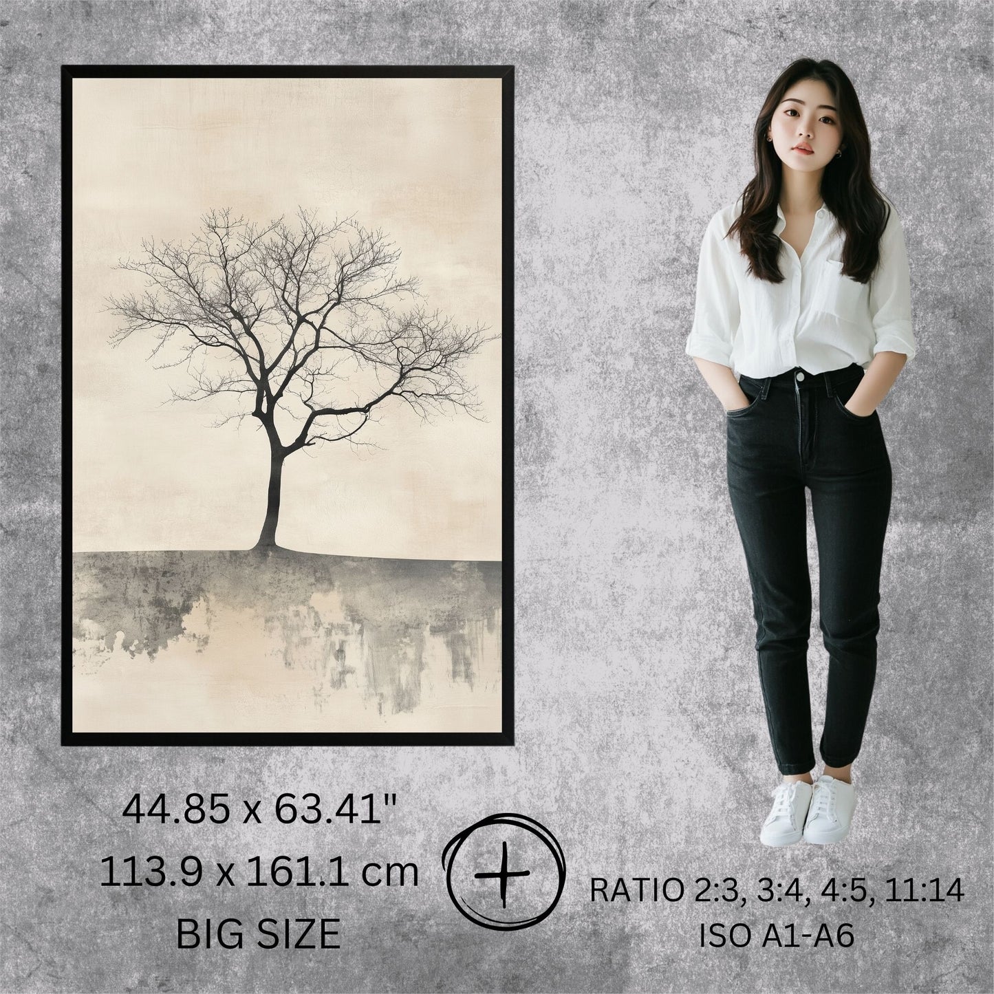 homedecor - Japandi Tree Wall Decor - DigiCraft-Studio - wallart