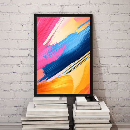 Vivid abstract painting with a splash of bright colors