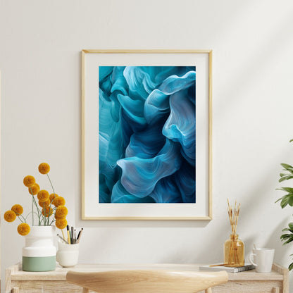 Azure waves art print for home wall decoration