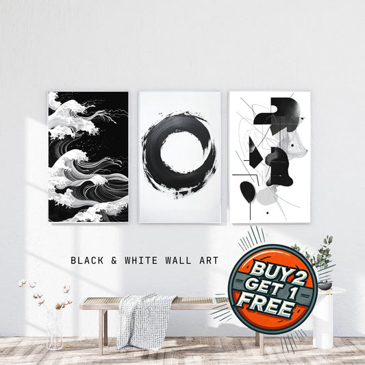 BUNDLE - BLACK & WHITE WALL ART