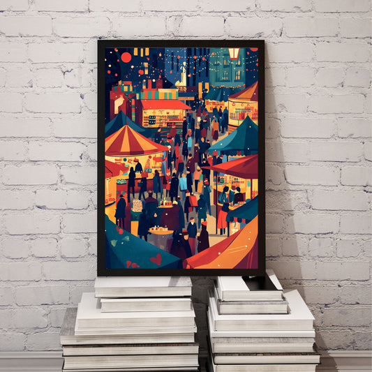 home_decor - Christmas Market Scene - DigiCraft-Studio - wall_art