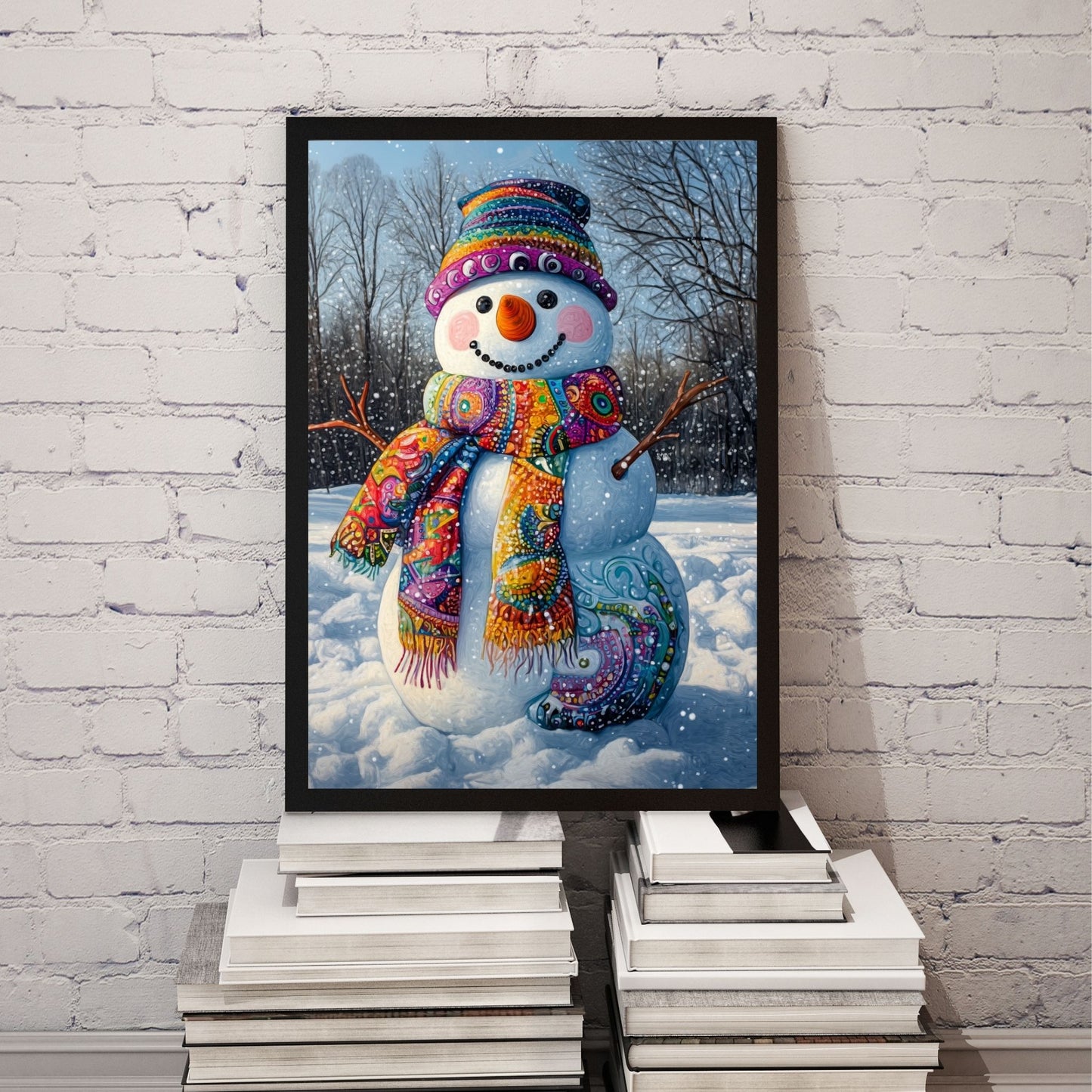 home_decor - Colorful Snowman - DigiCraft-Studio - wall_art