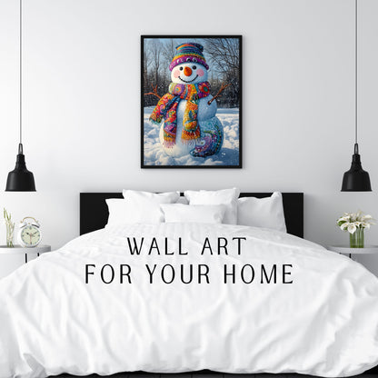 home_decor - Colorful Snowman - DigiCraft-Studio - wall_art