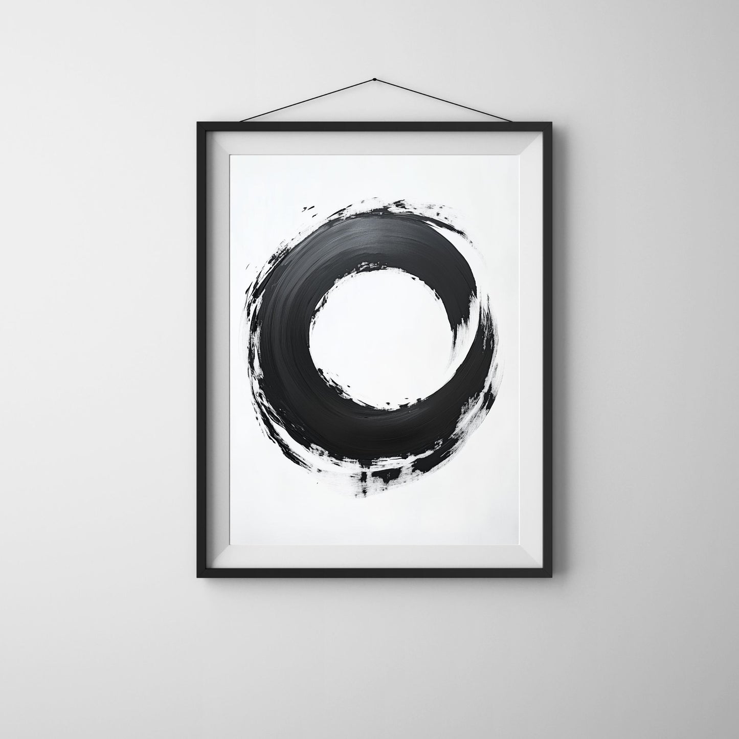 Digital black circle artwork for minimalist wall decor