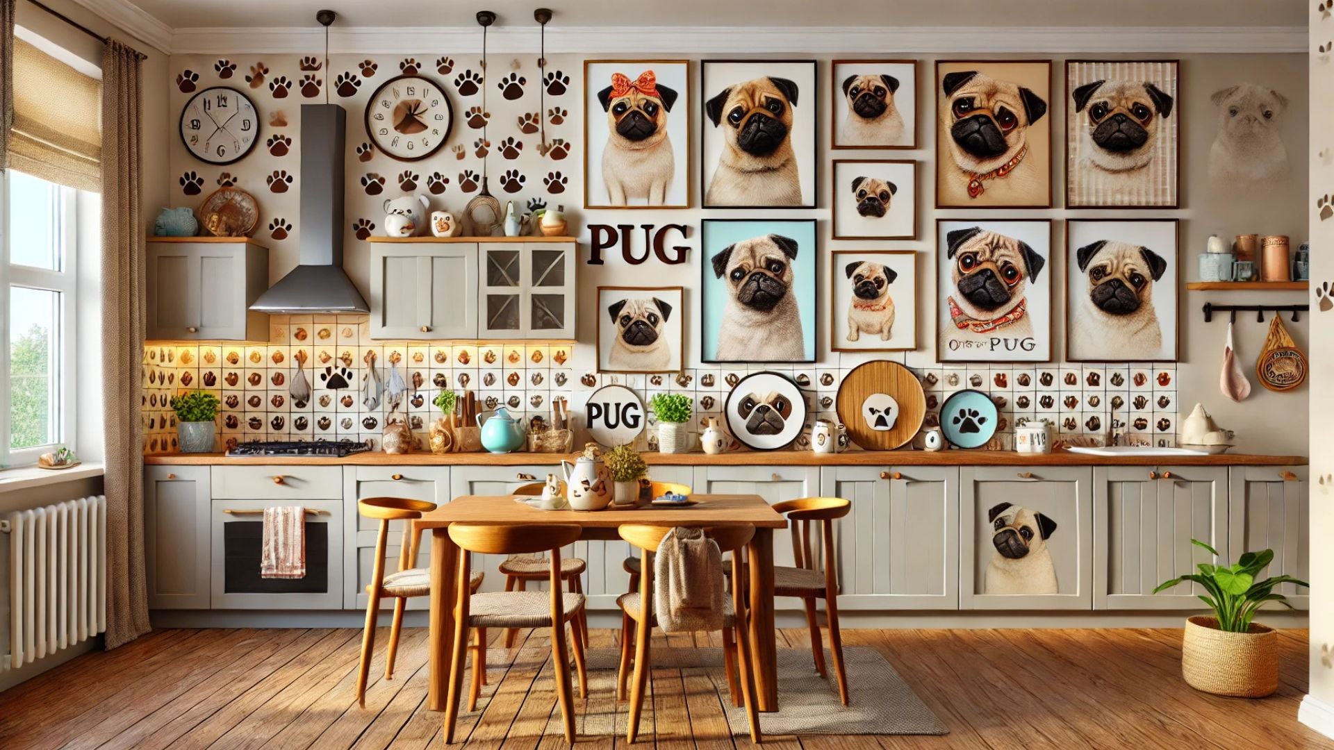 Digital pug print, perfect for charming home decor