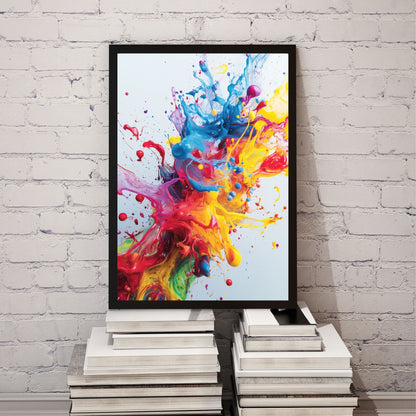 Dynamic art color drawing with bold paint splashes