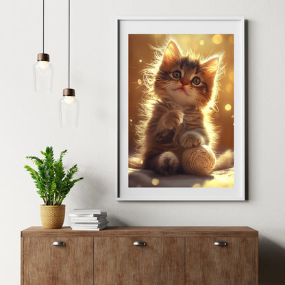 cats pics-golden glow and feline play-DigiCraft-Studio-wall art cats