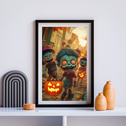 home_decor - Halloween Zombie March - DigiCraft-Studio - wall_art