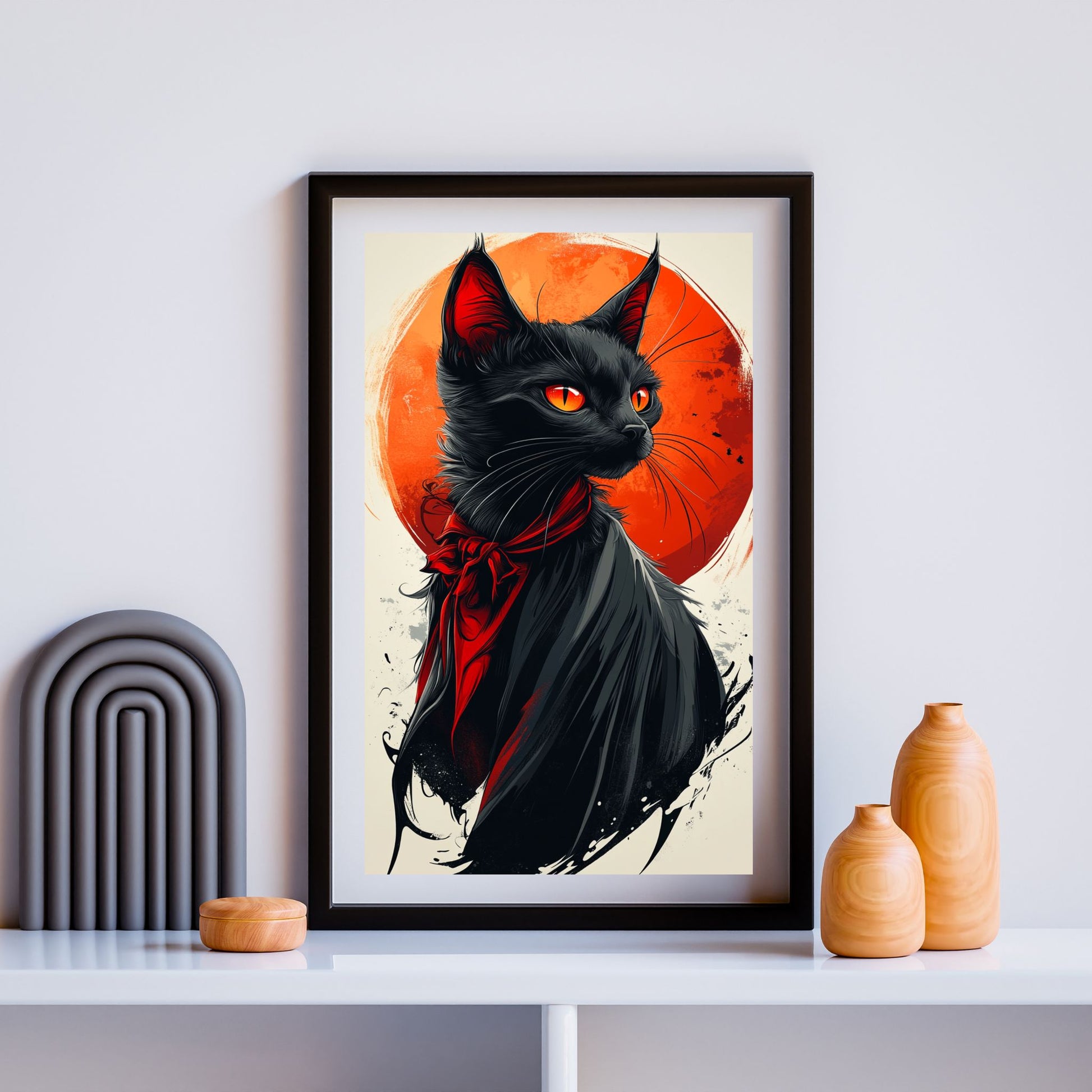 home_decor - Majestic Black Cat - DigiCraft-Studio - wall_art