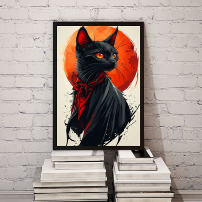 home_decor - Majestic Black Cat - DigiCraft-Studio - wall_art