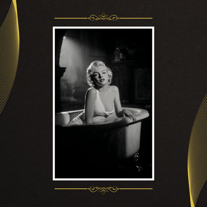 Marilyn Monroe wall art, capturing a rare, intimate boudoir moment. 