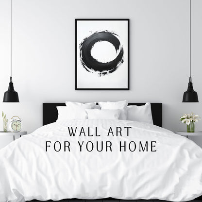 Modern circular design in black and white for home decor