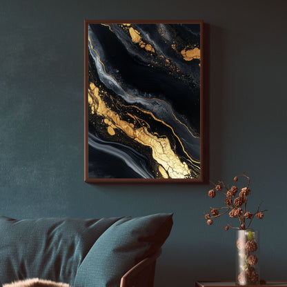 Beautiful gold abstract art on canvas for home decoration