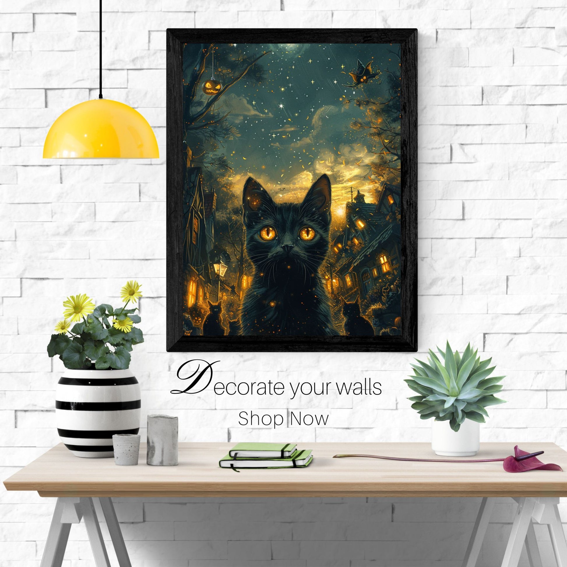 home_decor - Mystical Black Cat - DigiCraft-Studio - wall_art