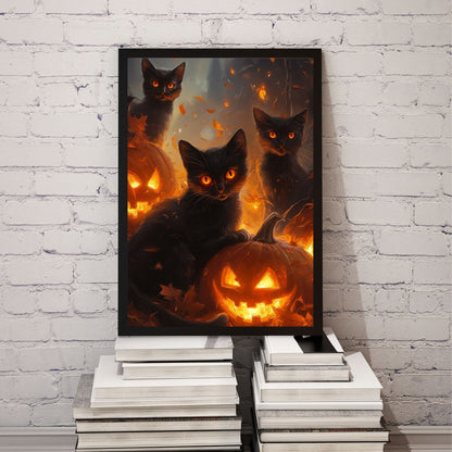 home_decor - Mystical Feline Trio - DigiCraft-Studio - wall_art