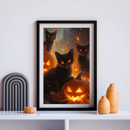 home_decor - Mystical Feline Trio - DigiCraft-Studio - wall_art