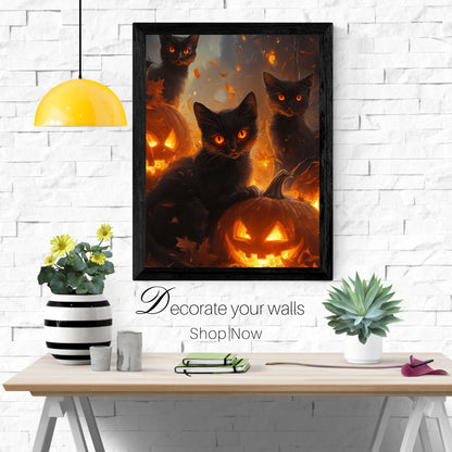 home_decor - Mystical Feline Trio - DigiCraft-Studio - wall_art