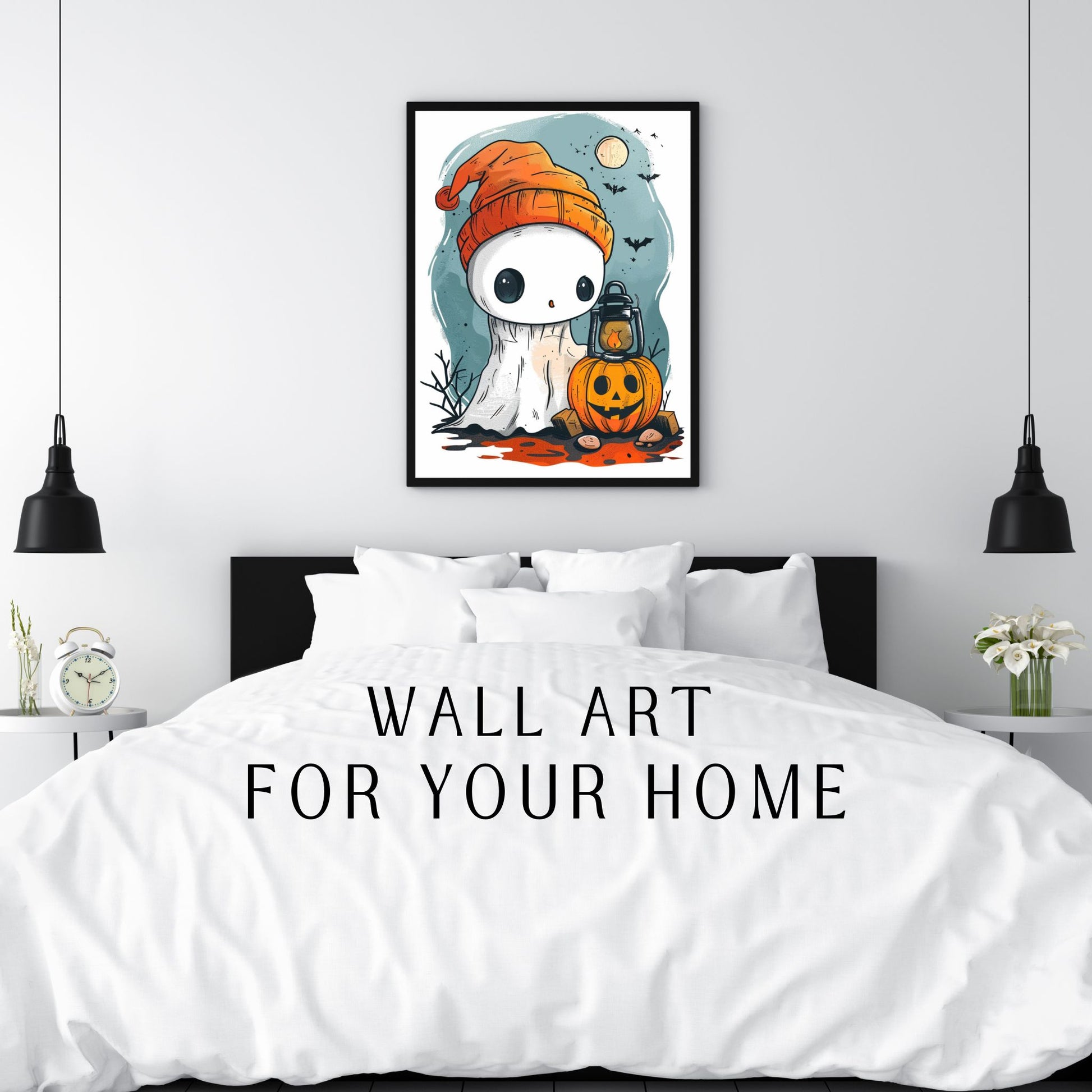 home_decor - Pumpkin Lantern Ghost - DigiCraft-Studio - wall_art