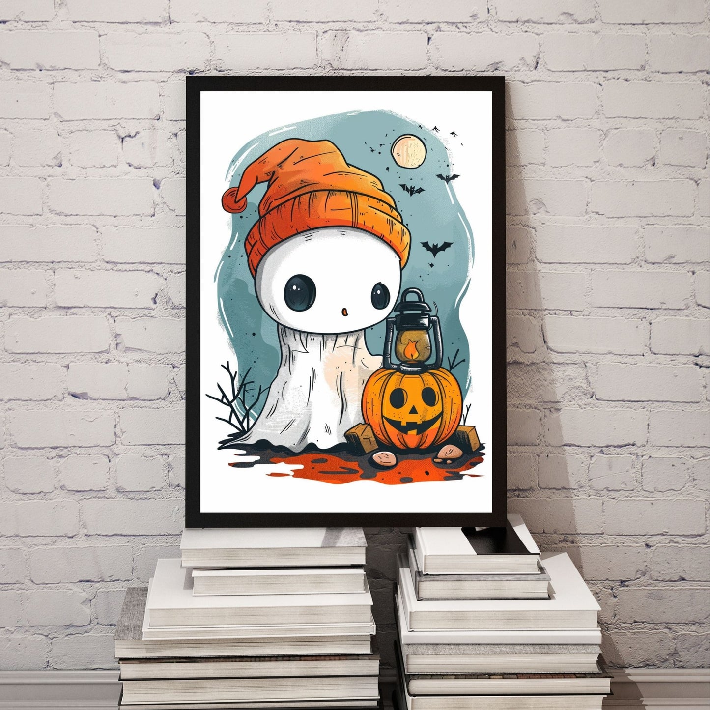 home_decor - Pumpkin Lantern Ghost - DigiCraft-Studio - wall_art