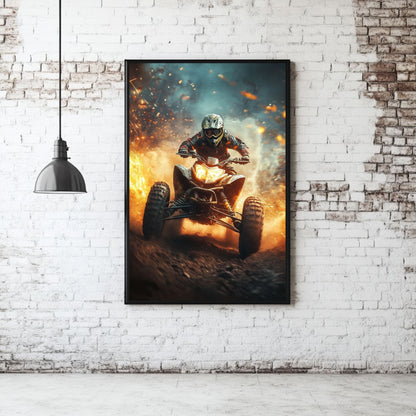 Feel the excitement of a Quad Tour with this action-packed art print