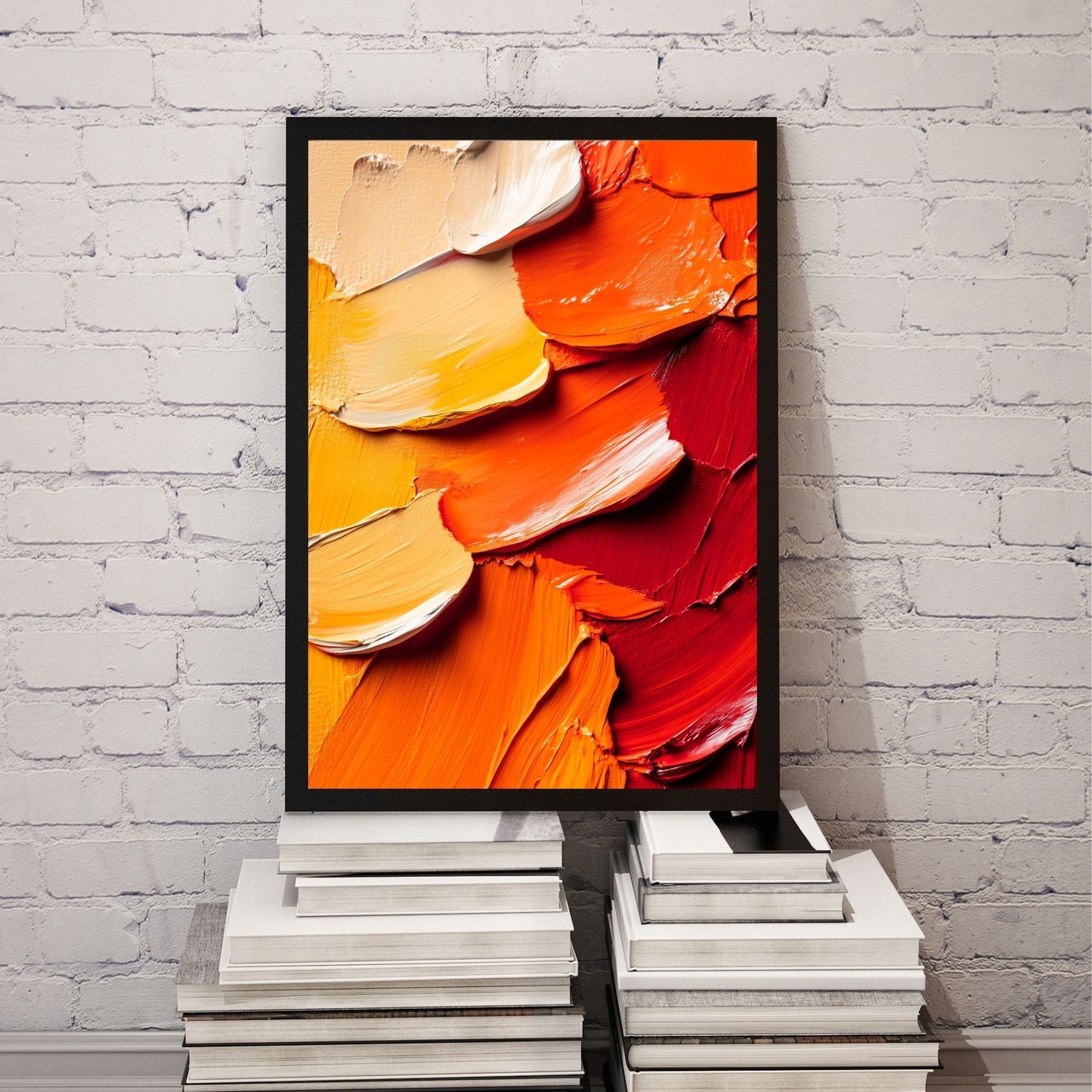 Modern abstract canvas wall art in warm tones