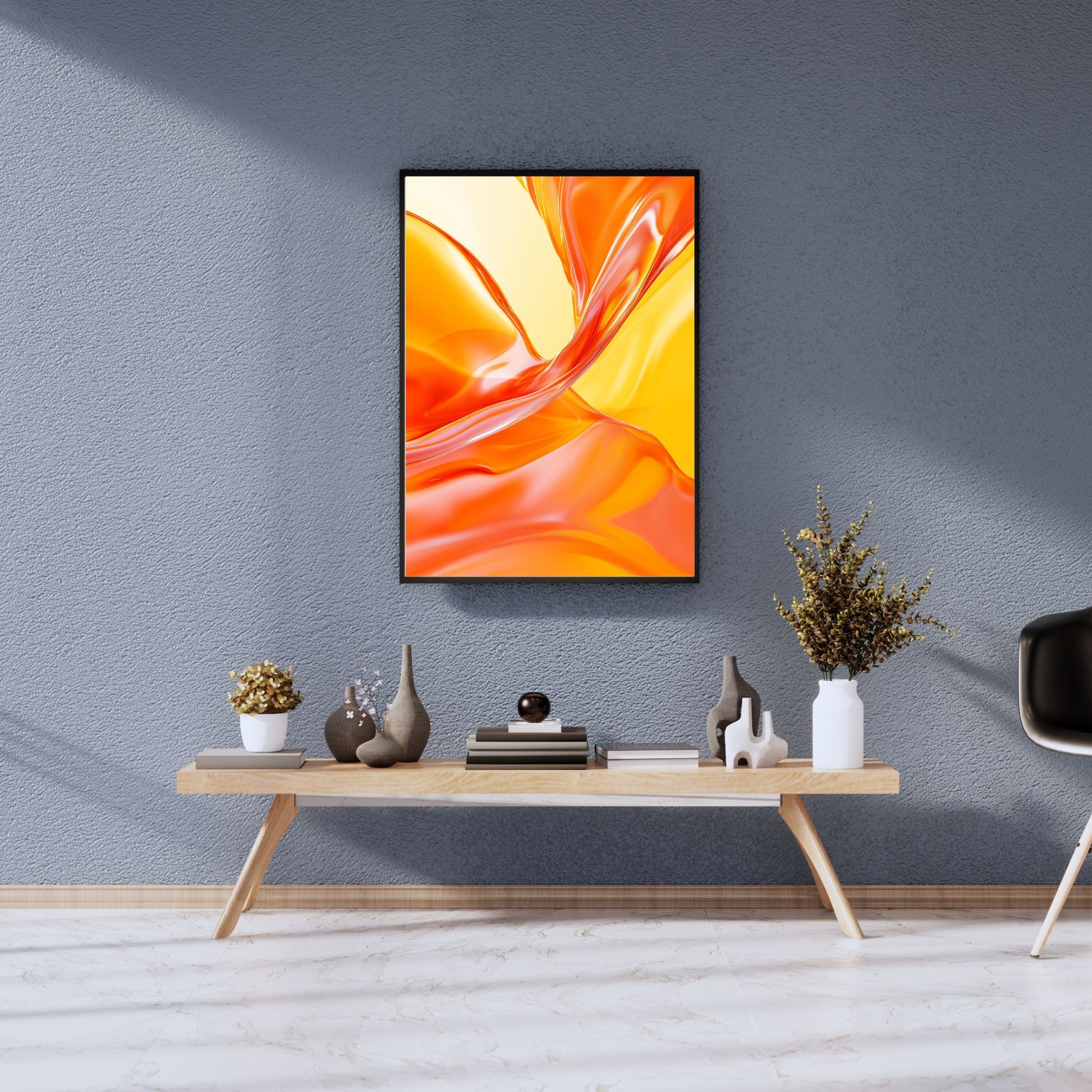 Sunlit flow of warm colors for home wall decor