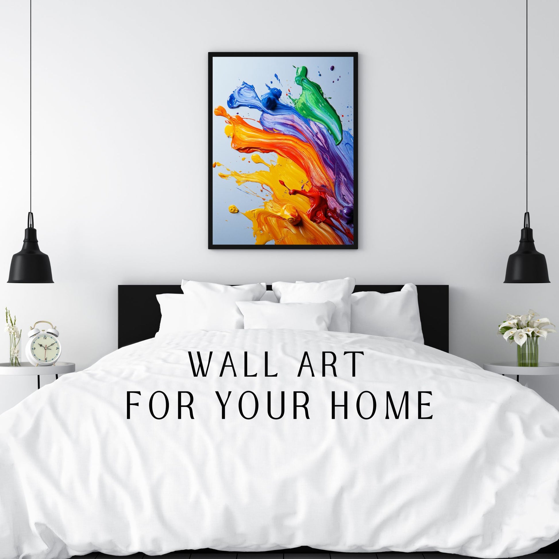 Rainbow-inspired colorful painting for trendy wall designs