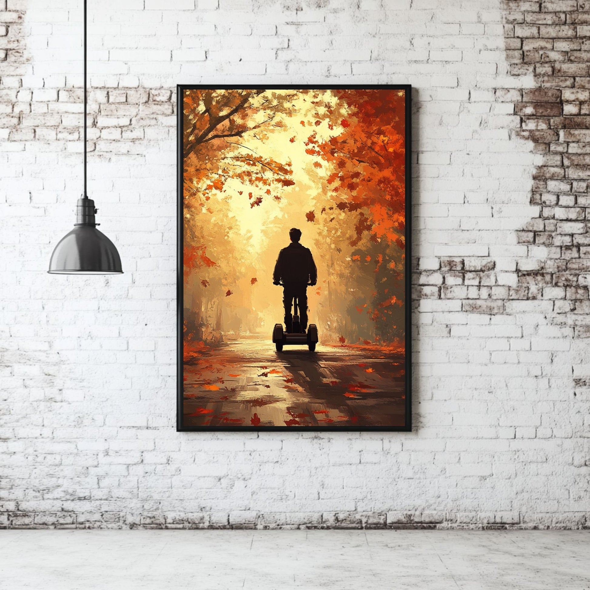 Experience the beauty of fall with this Segway Tour art print