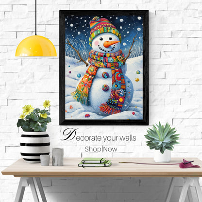 home_decor - Smiling Snowman - DigiCraft-Studio - wall_art