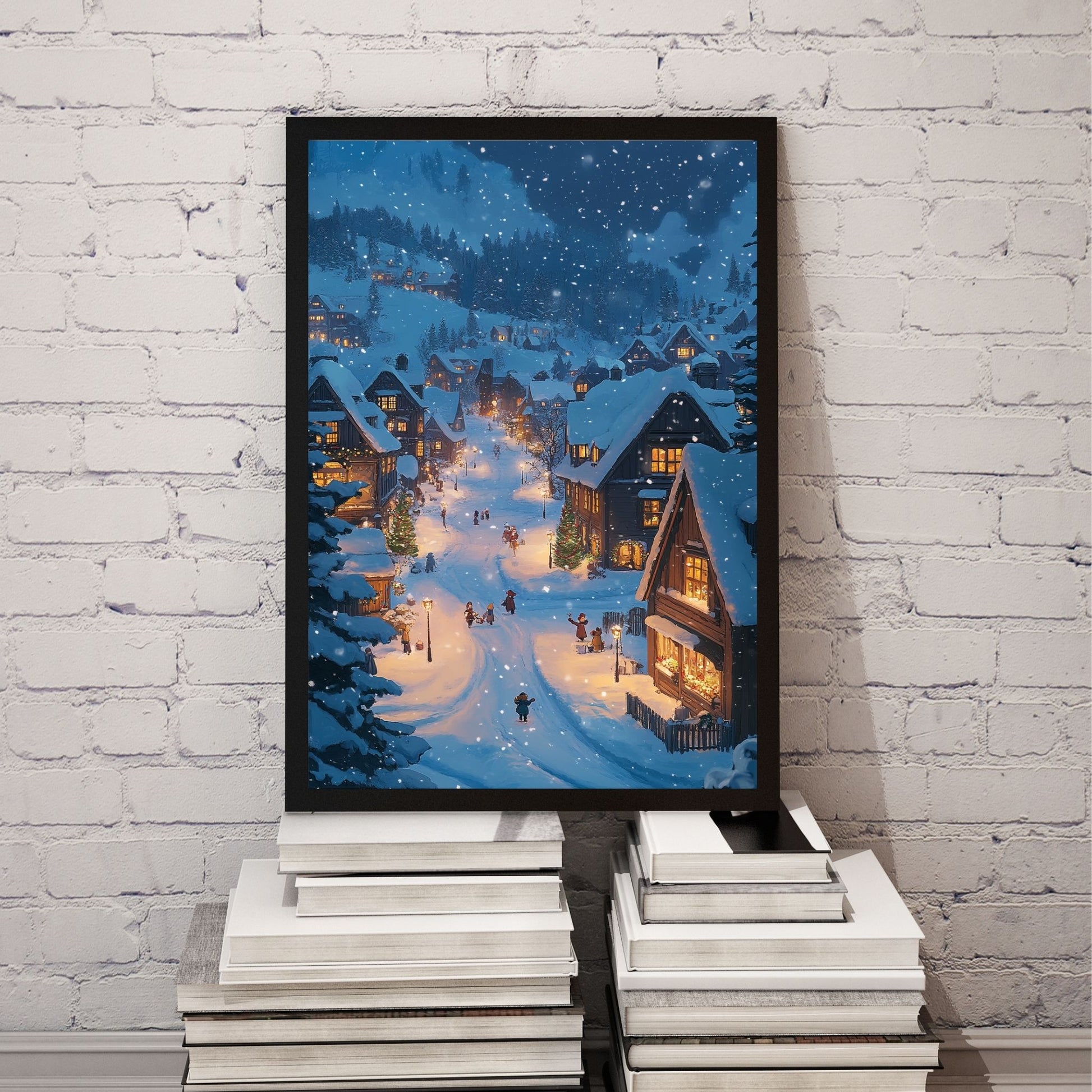 home_decor - Snowy Christmas Village - DigiCraft-Studio - wall_art