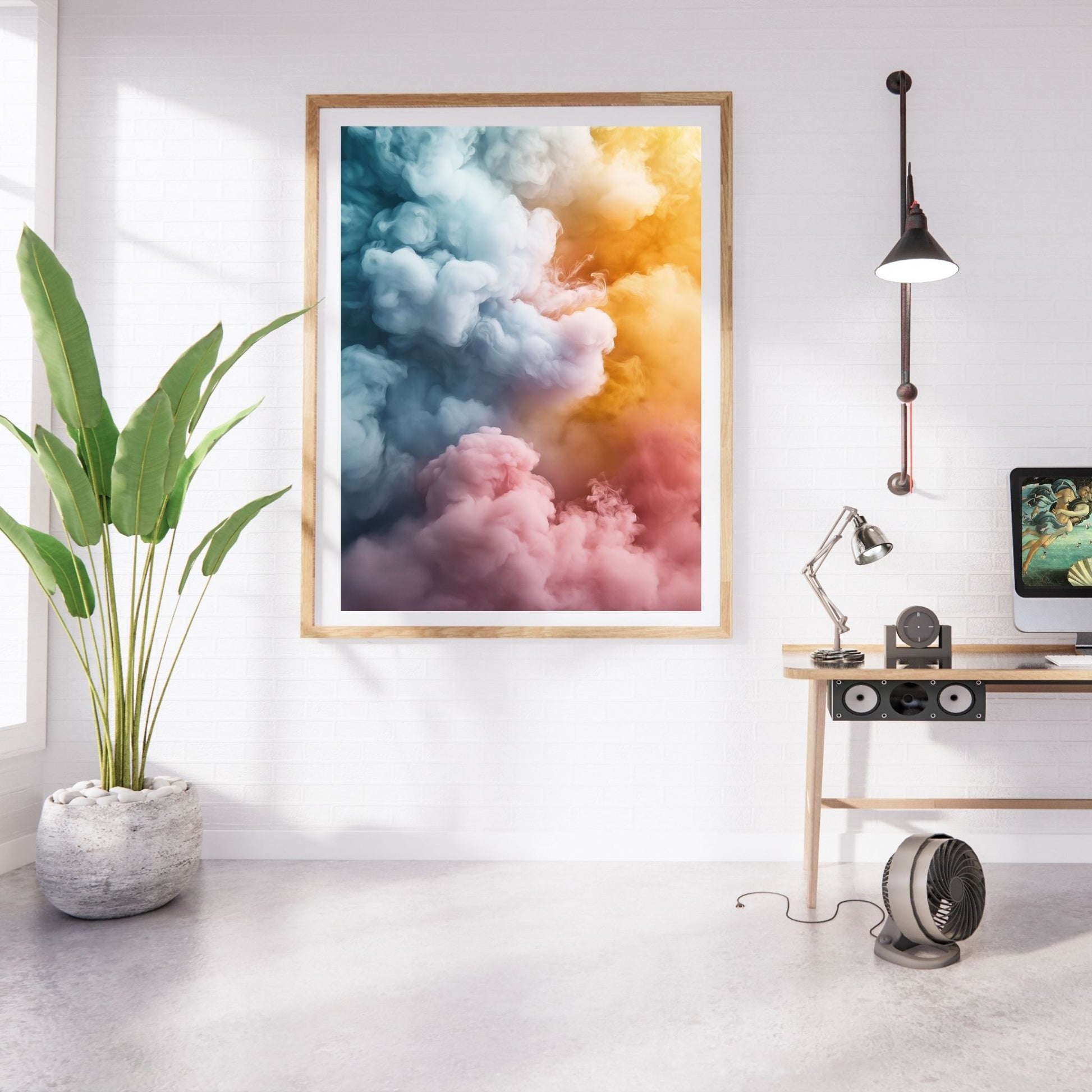 Soft and colorful abstract cloud art for trendy wall decor