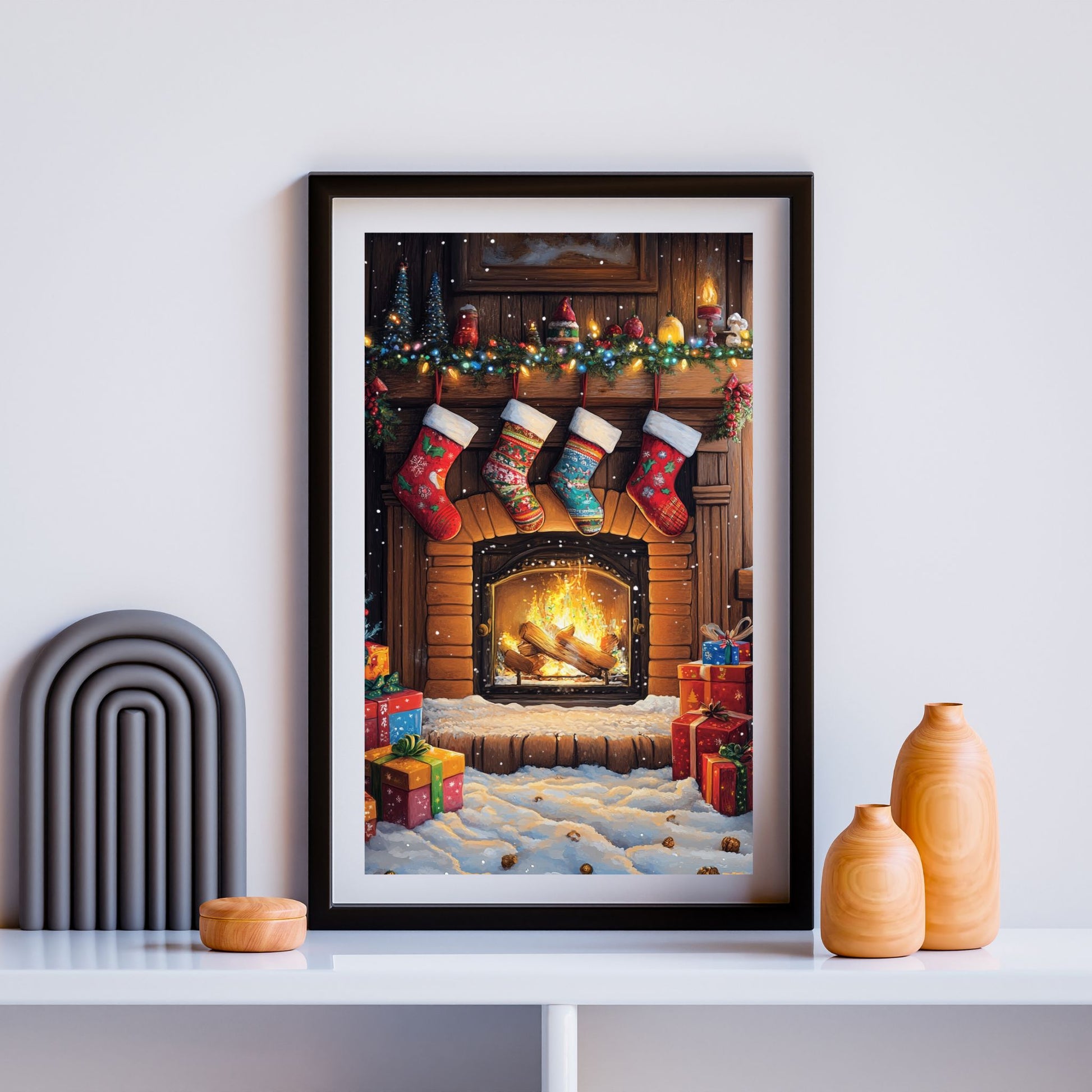 home_decor - Stockings by the fire - DigiCraft-Studio - wall_art