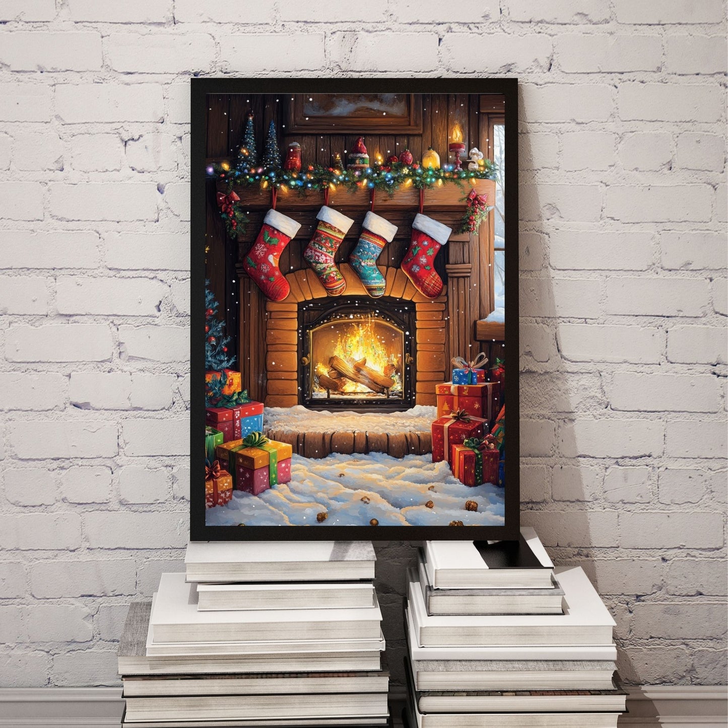 home_decor - Stockings by the fire - DigiCraft-Studio - wall_art