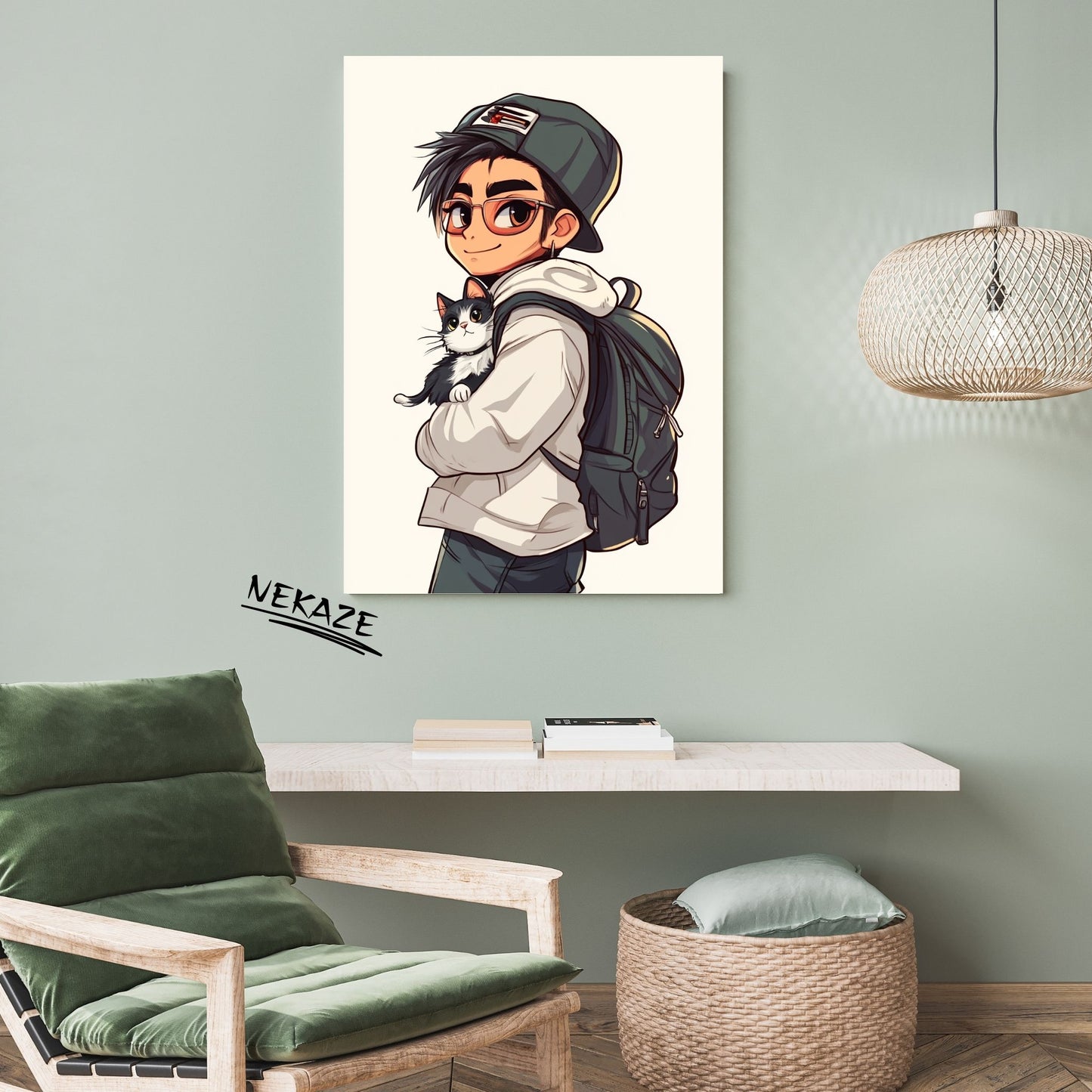 home_decor - Street Vibes and cat cuddles - DigiCraft-Studio - wall_art