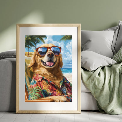 homedecor - The Coolest Pup in Paradise - DigiCraft-Studio - wallart