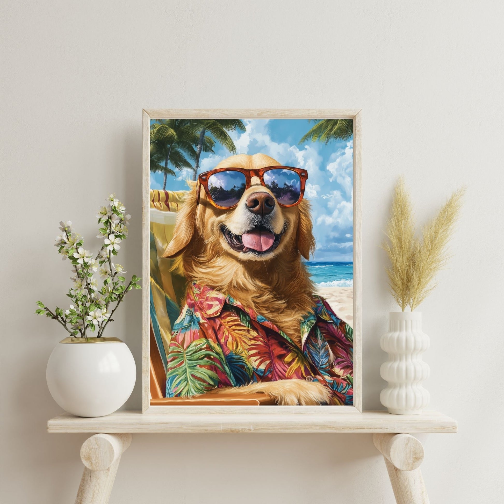 homedecor - The Coolest Pup in Paradise - DigiCraft-Studio - wallart