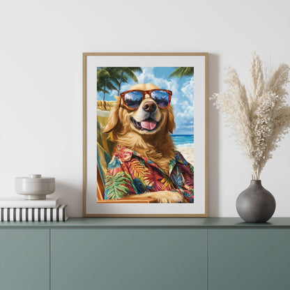 homedecor - The Coolest Pup in Paradise - DigiCraft-Studio - wallart