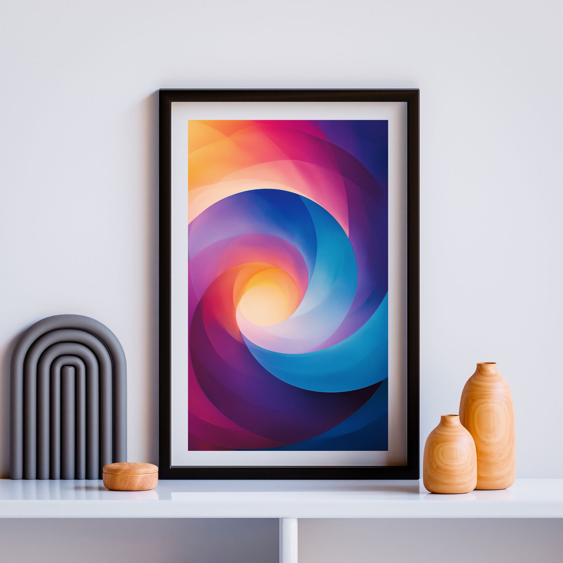 Gradient swirl design, a colorful wall painting for trendy decor