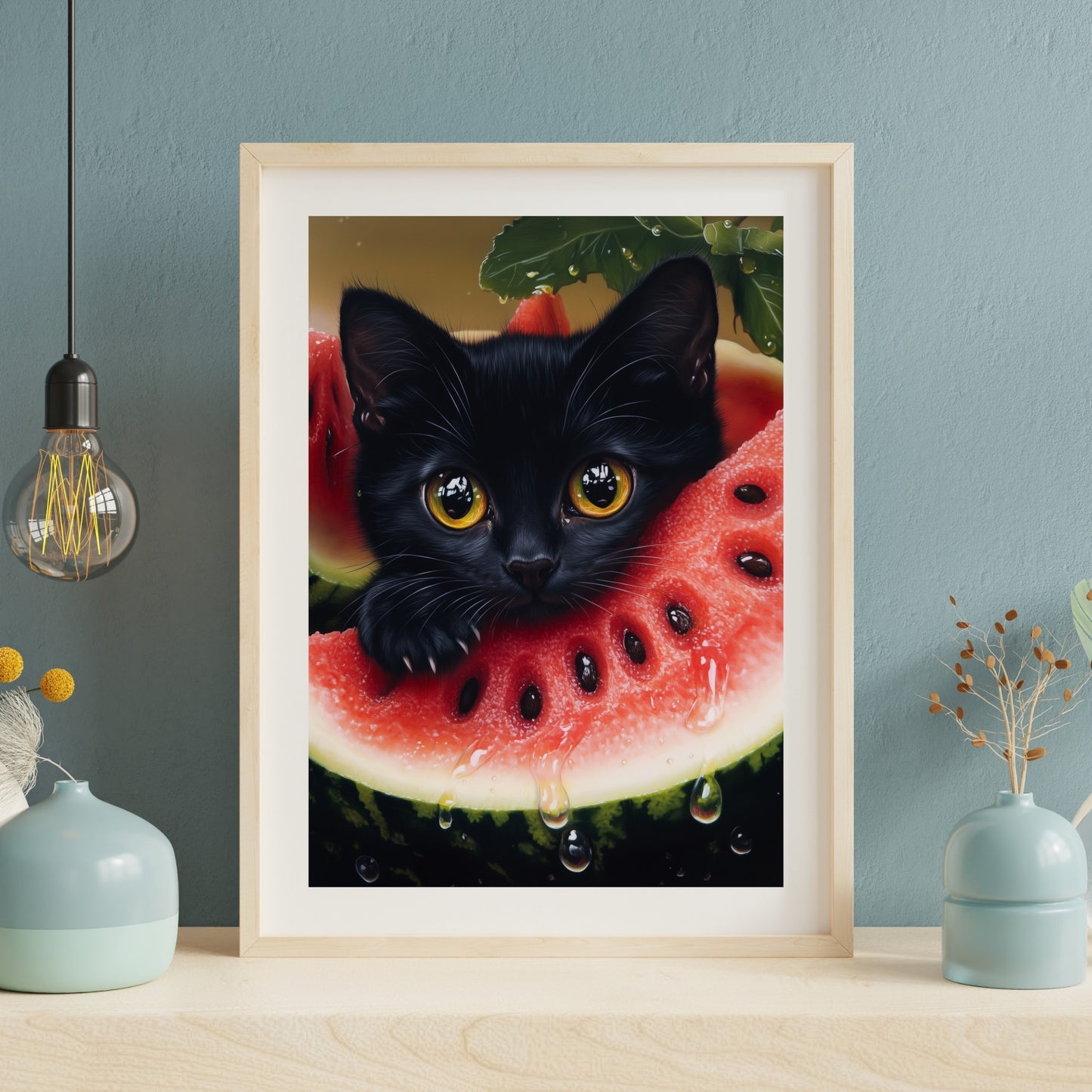 cats pics-Watermelon Whiskers-DigiCraft-Studio-wall art cats