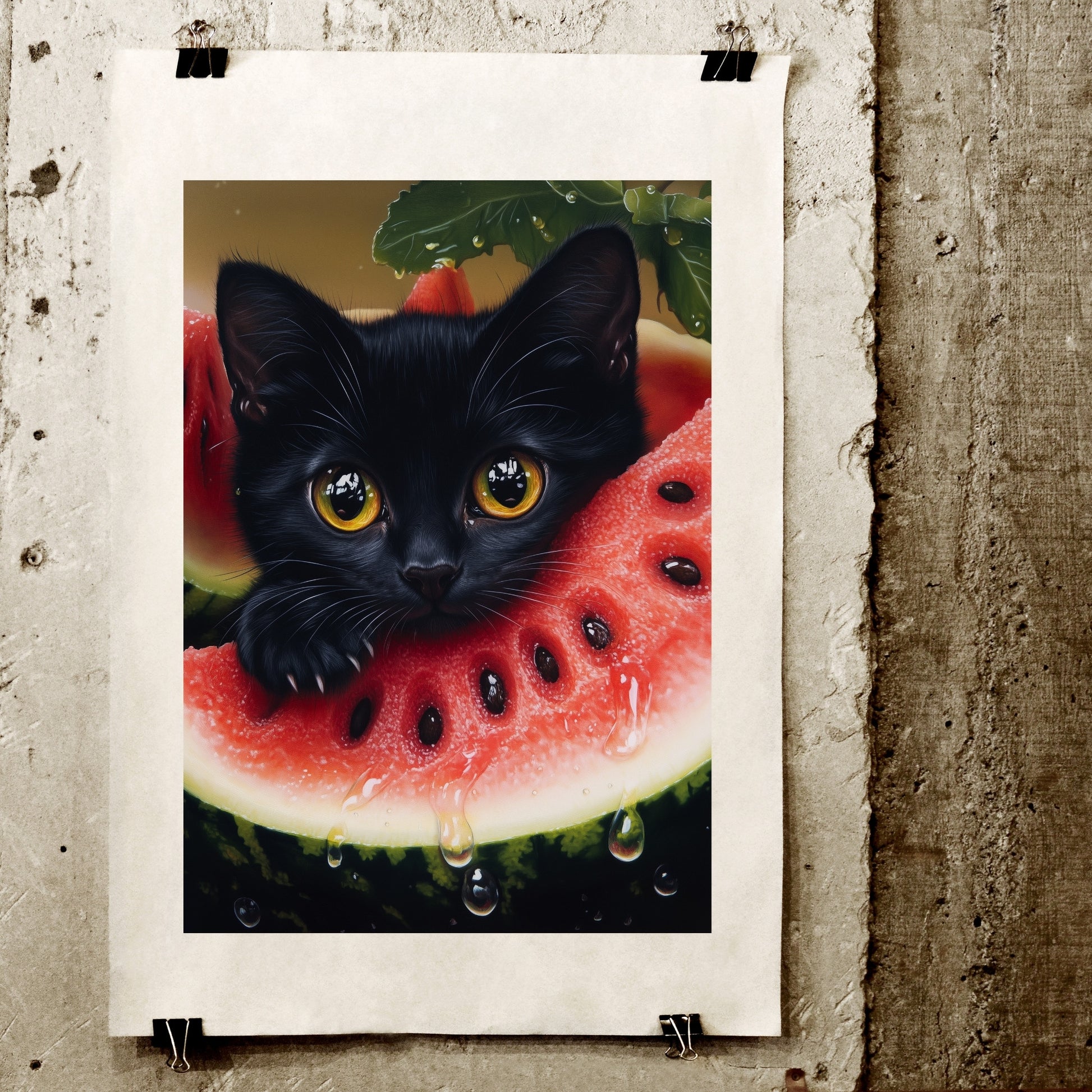 cats pics-Watermelon Whiskers-DigiCraft-Studio-wall art cats