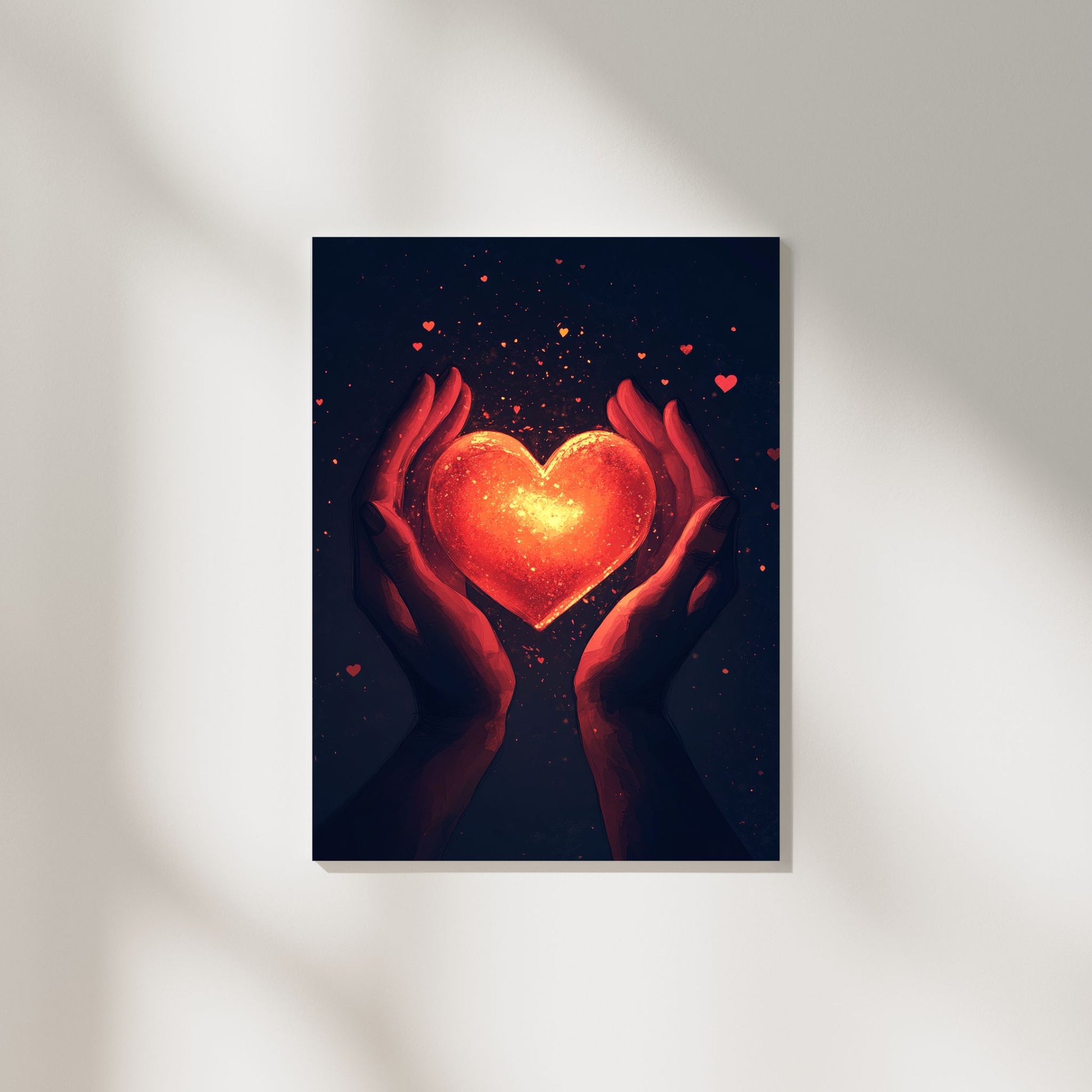 Symbolic heart held in hands for a romantic and heartfelt Valentine’s wall art