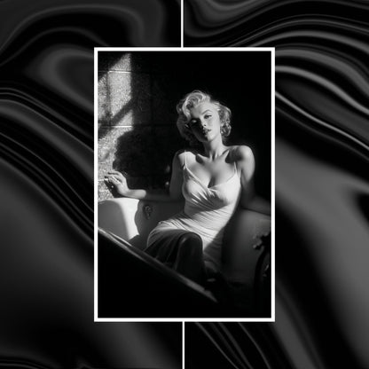 Huge Marilyn Monroe canvas with quiet, intimate bath pose