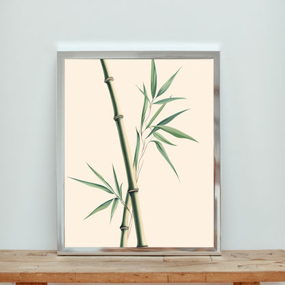 Elegant bamboo botanical print for modern and serene wall decor