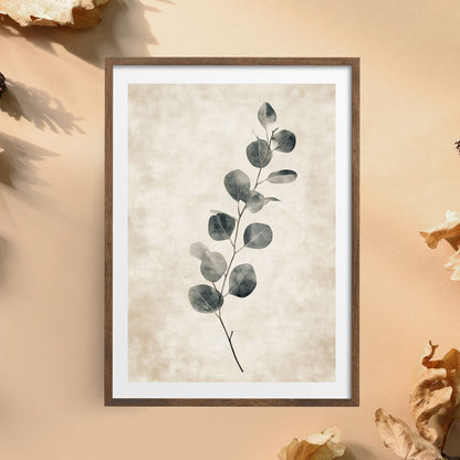 Eucalyptus botanical wall art featuring delicate leaf illustrations