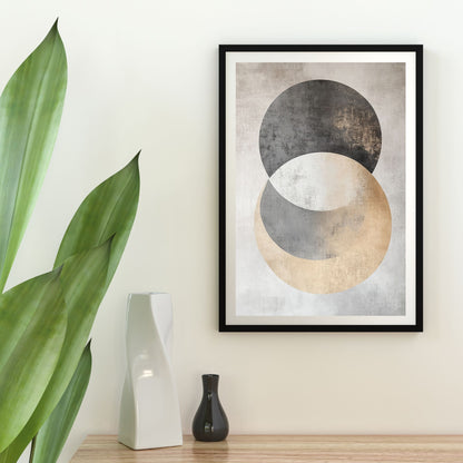 Japandi wall art featuring minimalist geometric design for modern interiors