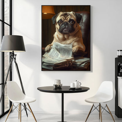 Humorous pug dog art print, perfect for your walls