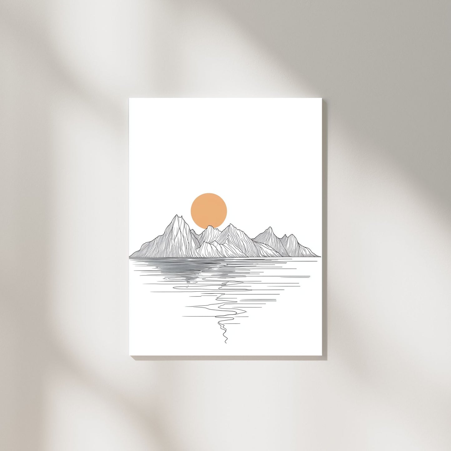 Minimalist mountain artwork capturing the beauty of nature in lines