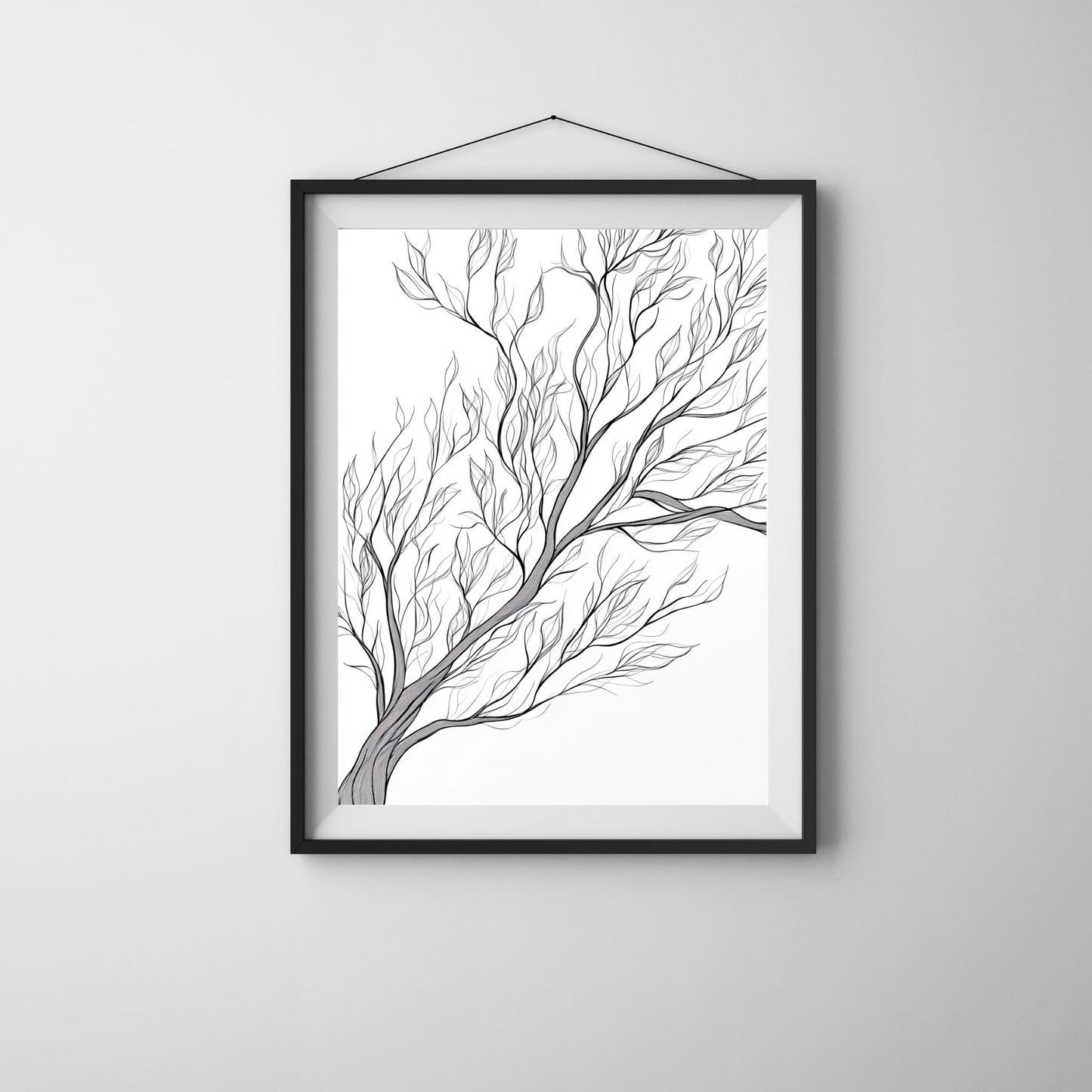 Simplicity meets nature with this tree line art design for walls.